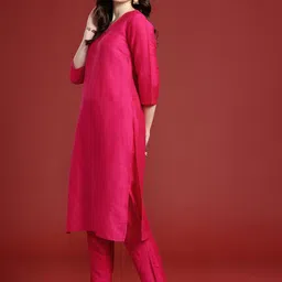 Anouk Women Solid Regular Kurta with Trousers & With Dupatta image 5