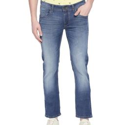 Basics Dark Blue Low Rise Heavily Washed Jeans-image-21