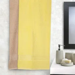 Bianca D'ross Beige & Yellow 380 GSM Bath Towels - Set of 2-24