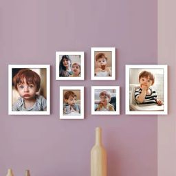 Art Street White Synthetic Inshore Wall Photo Frame - Set of 6-96