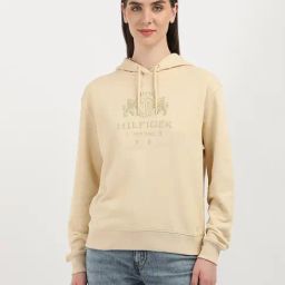 TOMMY HILFIGER Beige Cotton Graphic Print Hoodie-picture-4