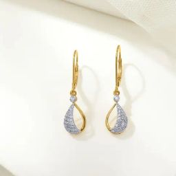 P.N.Gadgil Jewellers 14KT Yellow Gold and Diamond Drop Earring for Women-image-73