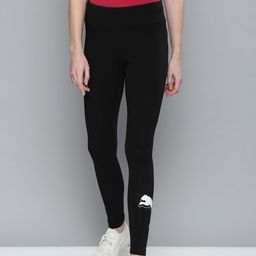 Puma Women Black & White Brand Logo Printed Tights-image-65