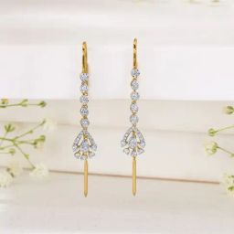 P.N.Gadgil Jewellers 14KT BSI Hallmarked Yellow Gold Glamour Sui-Dhaga Earring for Women-image-75