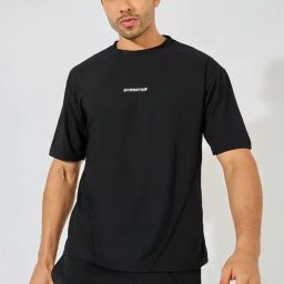 Styli Black Oversized Sports T-Shirt-image-43