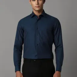 Louis Philippe Navy Cotton Regular Fit Printed Shirt-picture-5