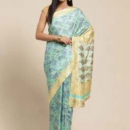 Vaamsi Green Printed Saree With Unstitched Blouse-picture-47
