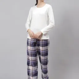 Biba White & Navy T-Shirt & Pyjama Set With Eyemask-picture-38