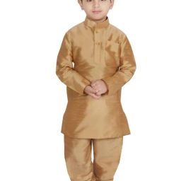 SG Yuvraj Kids Yellow Solid Kurta with Pyjama-image-11