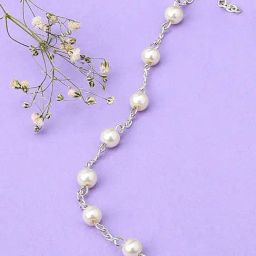 Zaveri Pearls Silver Tone Contemporary Party Bling Pearls Bracelet-ZPFK10444-38