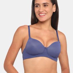 Zivame Blue Non-wired Padded Full Coverage Bra-image-72