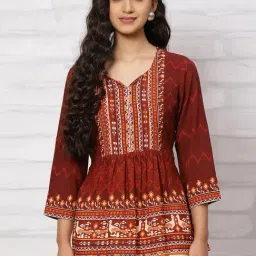 Rangriti Maroon Printed Tunic-4