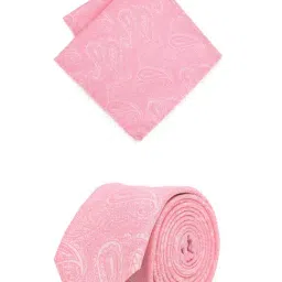 Allen Solly Pink Printed Tie & Pocket Square - Set of 2-image-15