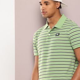 Kook N Keech Horizontal Striped Pure Cotton Polo Collar T-shirt-image-93