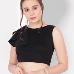 Cation Black Fitted Crop Top-image-79