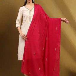 Biba Pink Embroidered Dupatta-picture-26