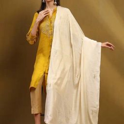 Biba Off White Embroidered Dupatta-image-53