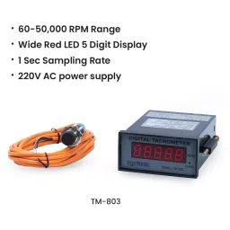 Systems Tech HTM 890 Photo Contact & TM 803 Digital Panel Mount Tachometer with Proximity Switch Sensor image 4