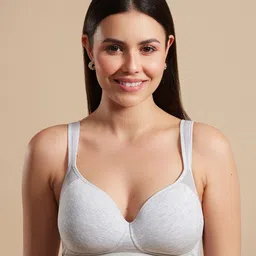 Nykd Women Breathe Cotton Lift Bra - Grey Melange (NYB227)-21