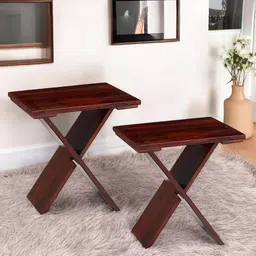 Ikiriya Red 2 Pieces Wooden in Honey Finish Rectangle Coffee Tables-18