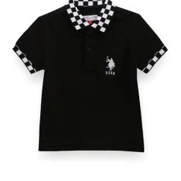 U.S. Polo Assn. Kids Black Solid Polo T-Shirt-image-116