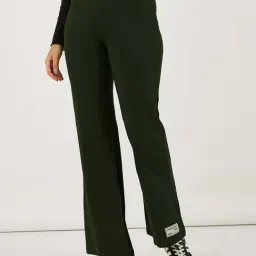 Styli Olive Plain Trousers-picture-30