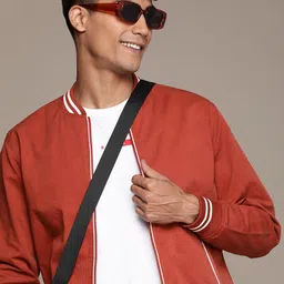 WROGN Slim Fit Stand Collar Bomber Jacket-11