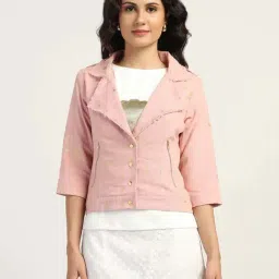 Lela Pink Cotton Printed Jacket-image-70