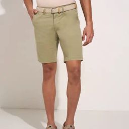 Peregrine by Pantaloons Green Slim Fit Solid Shorts-image-97