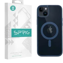 Sprig Transparent Magnetic Back Cover for APPLE iPhone 14 (Blue)-image-6