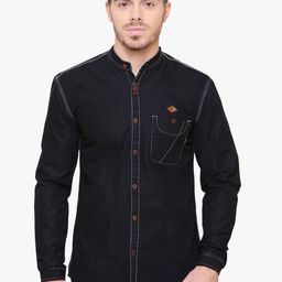 Kuons Avenue Men Black Smart Slim Fit Solid Casual Shirt-image-89
