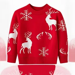 Rebiva Unisex Kids Red Woollen Pullover-22