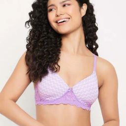 Clovia Purple Printed Bra-picture-36