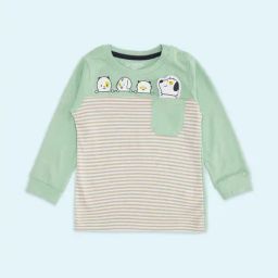 Pantaloons Baby Mint Green & Pink Cotton Printed Full Sleeves T-Shirt-image-126