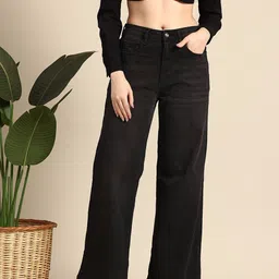 Mast & Harbour Women Wide Leg Stretchable Jeans-picture-15