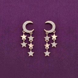 Kai Jewel Sterling Silver Luna Stars Drop Rose Gold Earrings for Women-image-32