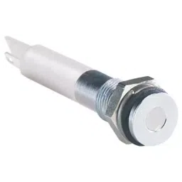 RS PRO White Panel Mount Indicator 220V AC, Mounting Hole Size 8 mm, Termination Type Solder Tab, IP Rating IP67, Model No 7001704-40