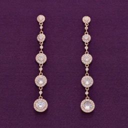 Kai Jewel Sterling Silver Charming Circles Dangler Rose Gold Earrings for Women-image-17