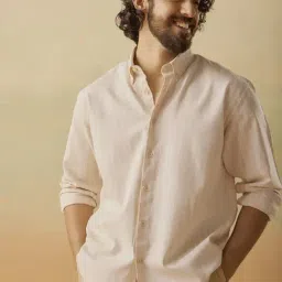 Andamen Beige Relaxed Fit Striped Shirt-picture-12