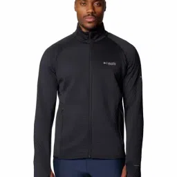 Columbia Black Slim Fit Texture Sports Jacket-image-68