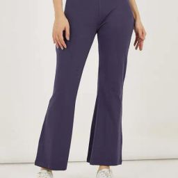 Styli Blue Plain Trousers-image-41