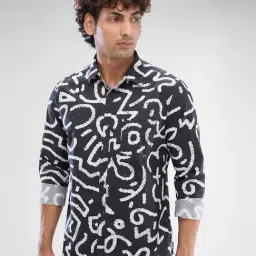 Spykar Grey Slim Fit Printed Shirt-picture-37