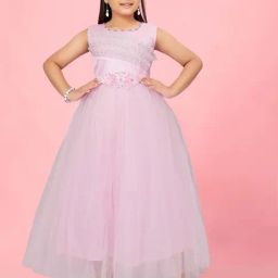 Aarika Kids Pink Applique Gown-image-98