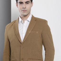 The Indian Garage Co Men Self Design Slim-Fit Single-Breasted Blazer-image-83