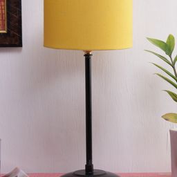 Devansh Yellow & Black Solid Traditional Buffet Table Lamp with Shade-12