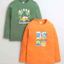 Bumzee Boys Multi Cotton Graphic T-Shirt (Pack of 2)-image-17