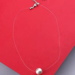 Zaveri Pearls Silver Tone Contemporary Invisible String Magic Floating Pearl Necklace-ZPFK10440-31