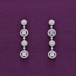 Kai Jewel Sterling Silver Circled Succession Drop Earrings for Women-image-70
