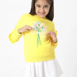 Nauti Nati Girls Yellow Cotton Printed Regular Fit Sweatshirt-picture-39
