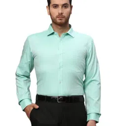 Park Avenue Green Slim Fit Self Design Shirt-image-73